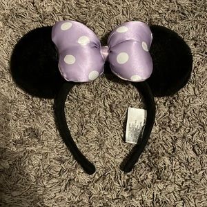Disney Mickey Ears fuzzy with purple bow